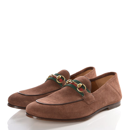 Gucci Suede Web Mens Horsebit Loafers 7 Brown 2 of 12