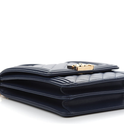 Chanel Calfskin Quilted North South Boy Flap Navy 7 of 9