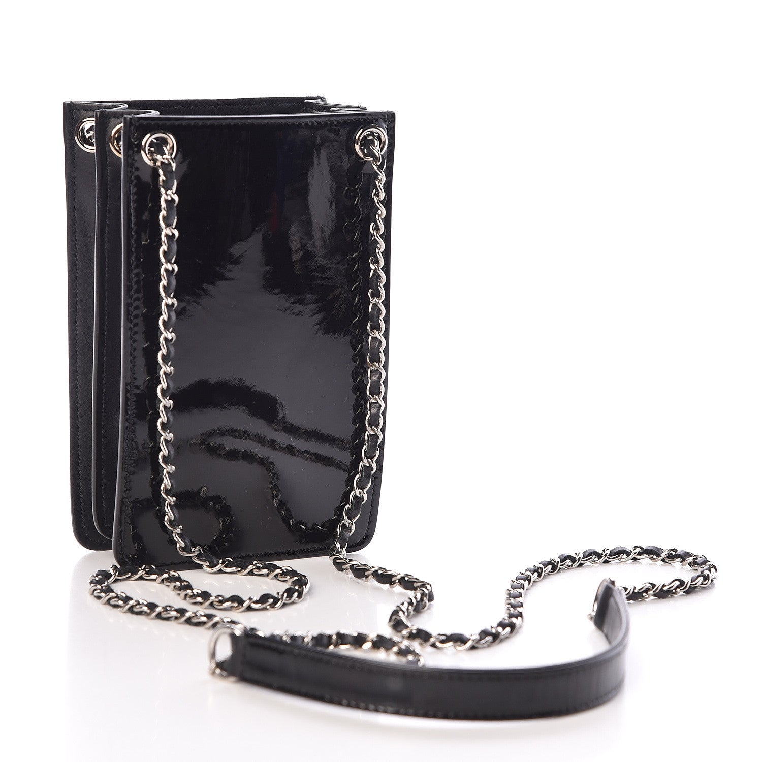 Chanel Patent CC Phone Holder Crossbody Black 3 of 9