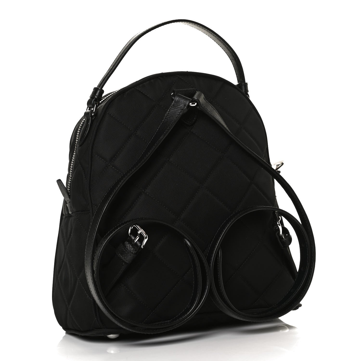 Prada Nylon Tessuto Impuntu Quilted Backpack Black 3 of 14