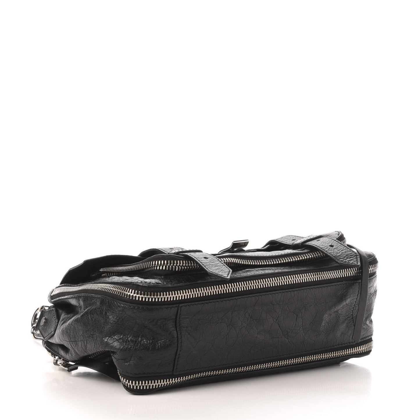 Lambskin Medium PS1 Plus Zip Satchel Black