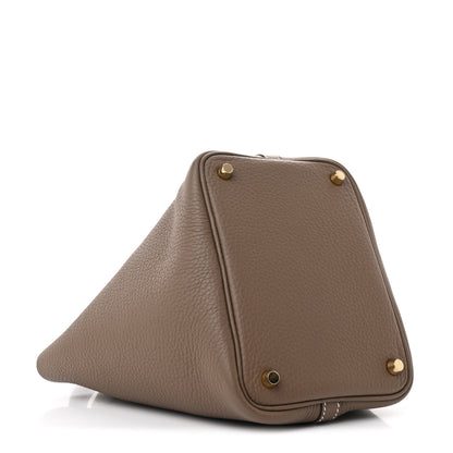 Hermes Taurillon Clemence Picotin Lock 18 PM Etoupe 4 of 11