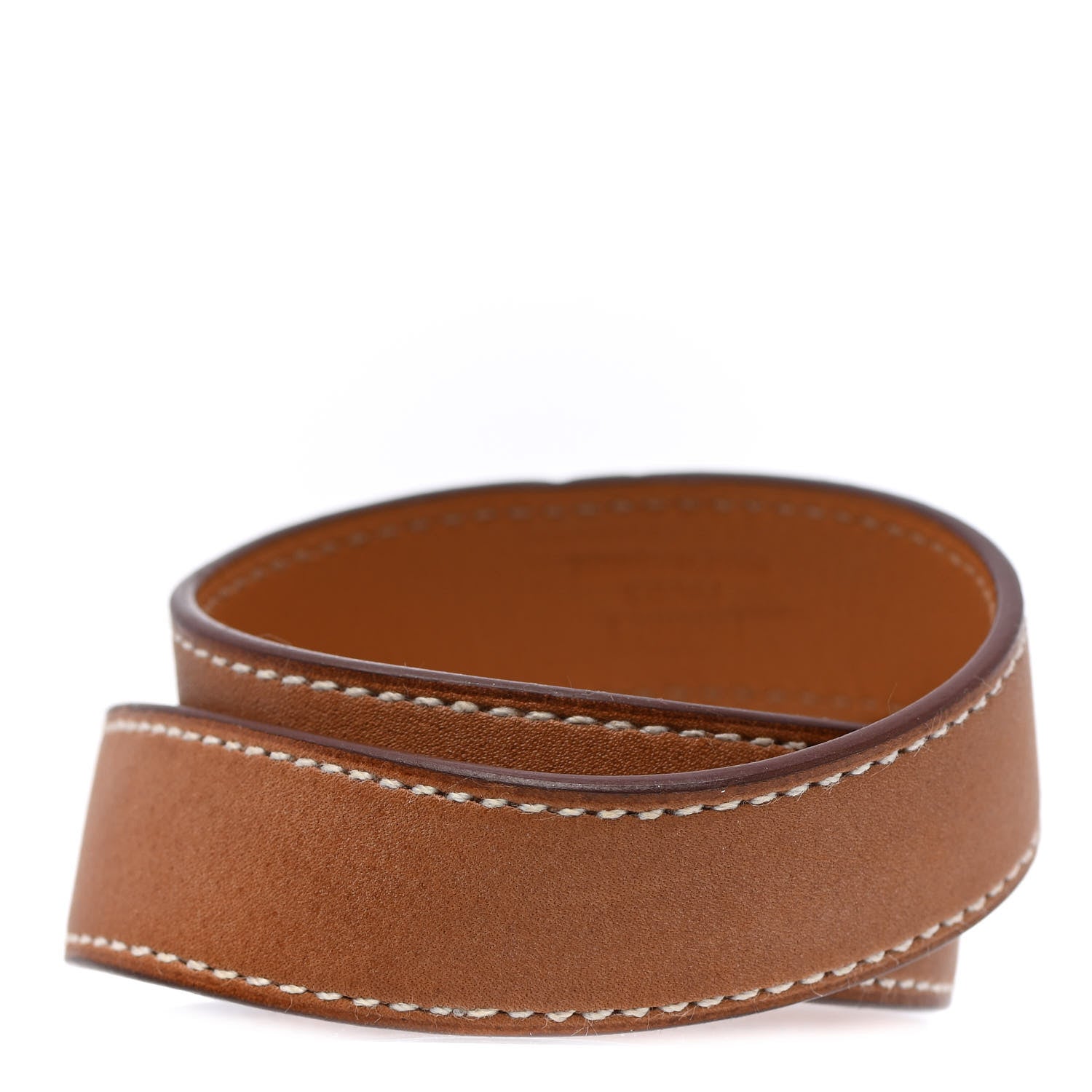 Hermes Barenia Curiosite Double Wrap Bracelet T2 Fauve 3 of 5