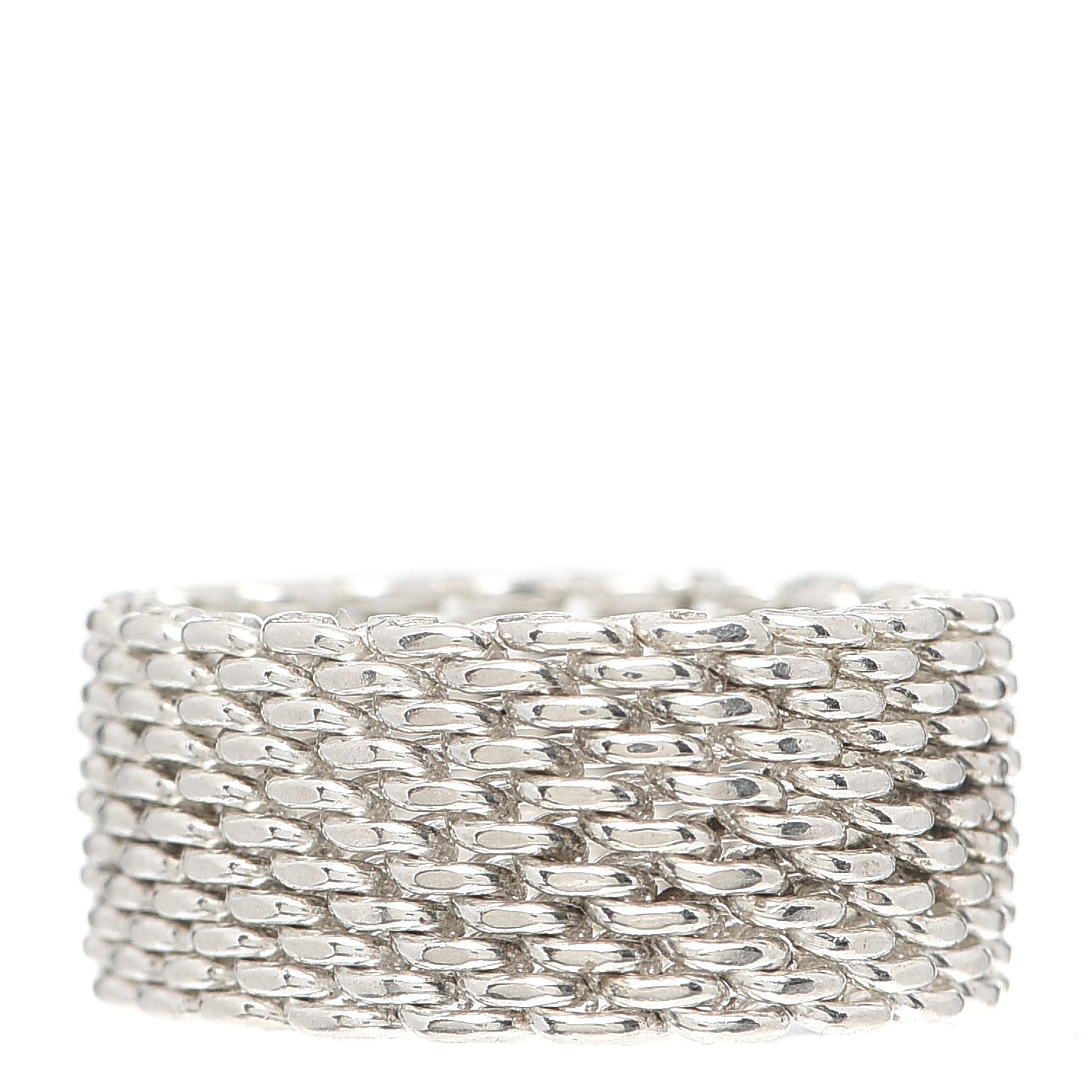 Tiffany Sterling Silver Somerset Mesh Ring 58 8.25 3 of 4