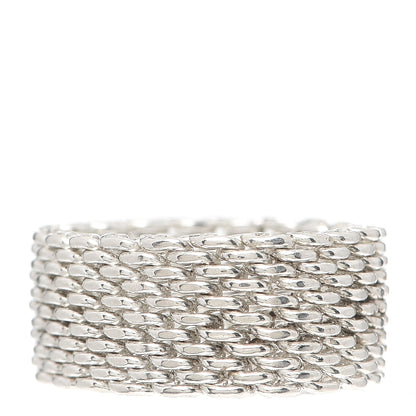 Tiffany Sterling Silver Somerset Mesh Ring 58 8.25 3 of 4