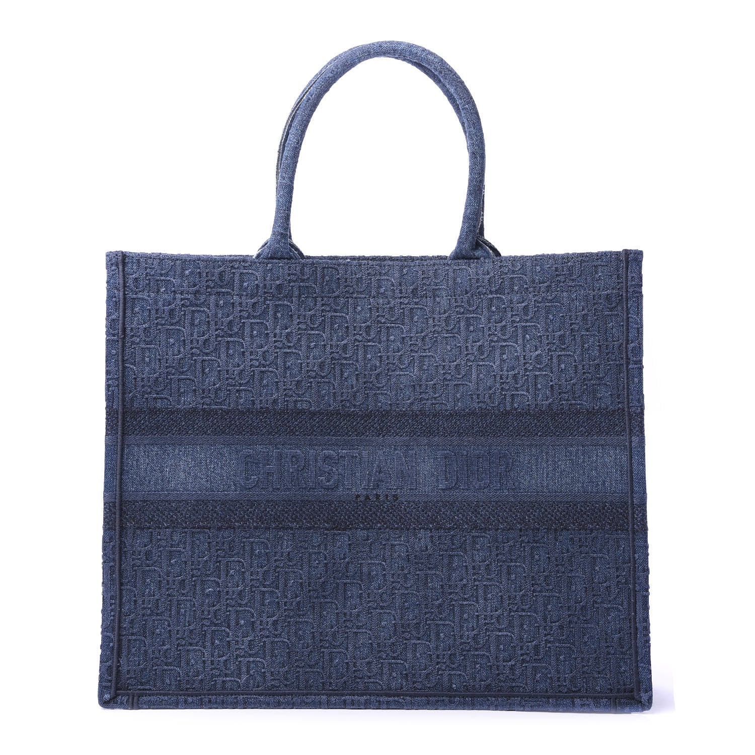 Christian Dior Oblique Denim Book Tote Denim Blue 1 of 10