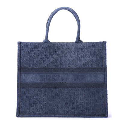 Christian Dior Oblique Denim Book Tote Denim Blue 1 of 10