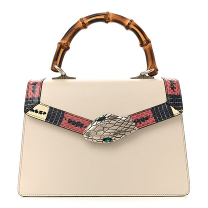 Gucci Calfskin Snakeskin Small Lilith Top Handle Bag White 1 of 12