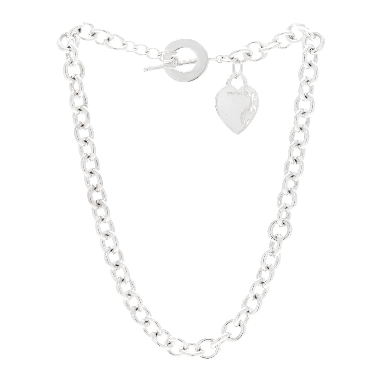 Tiffany Sterling Silver Heart Tag Toggle Necklace 3 of 4