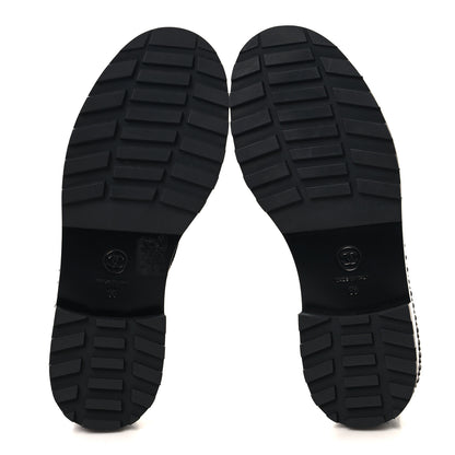 Chanel Crackled Calfskin Velvet Pearl Combat Short Boots 36 Black 6 of 9