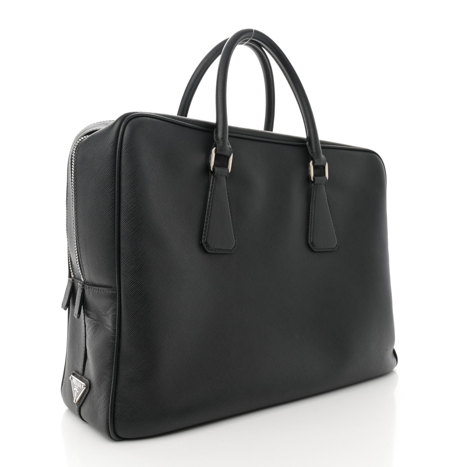 Prada Saffiano Travel Briefcase Black 3 of 15