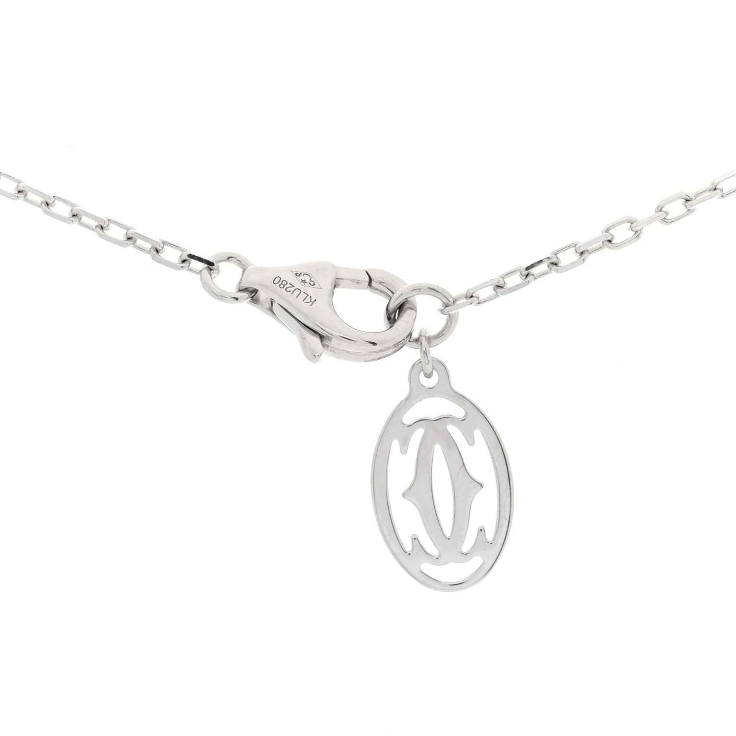 Cartier 18K White Gold Diamond LM D'Amour Pendant Necklace 4 of 5