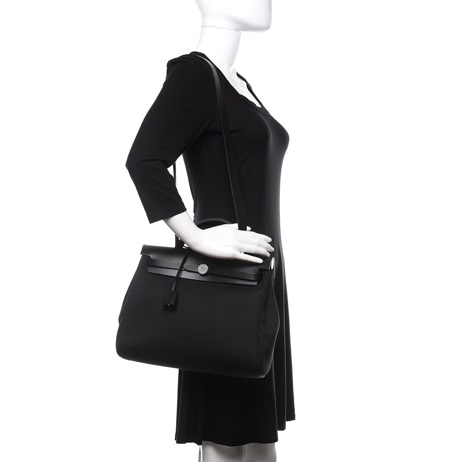 Hermes Military Toile Vache Hunter Herbag Zip PM 31 Black 2 of 13
