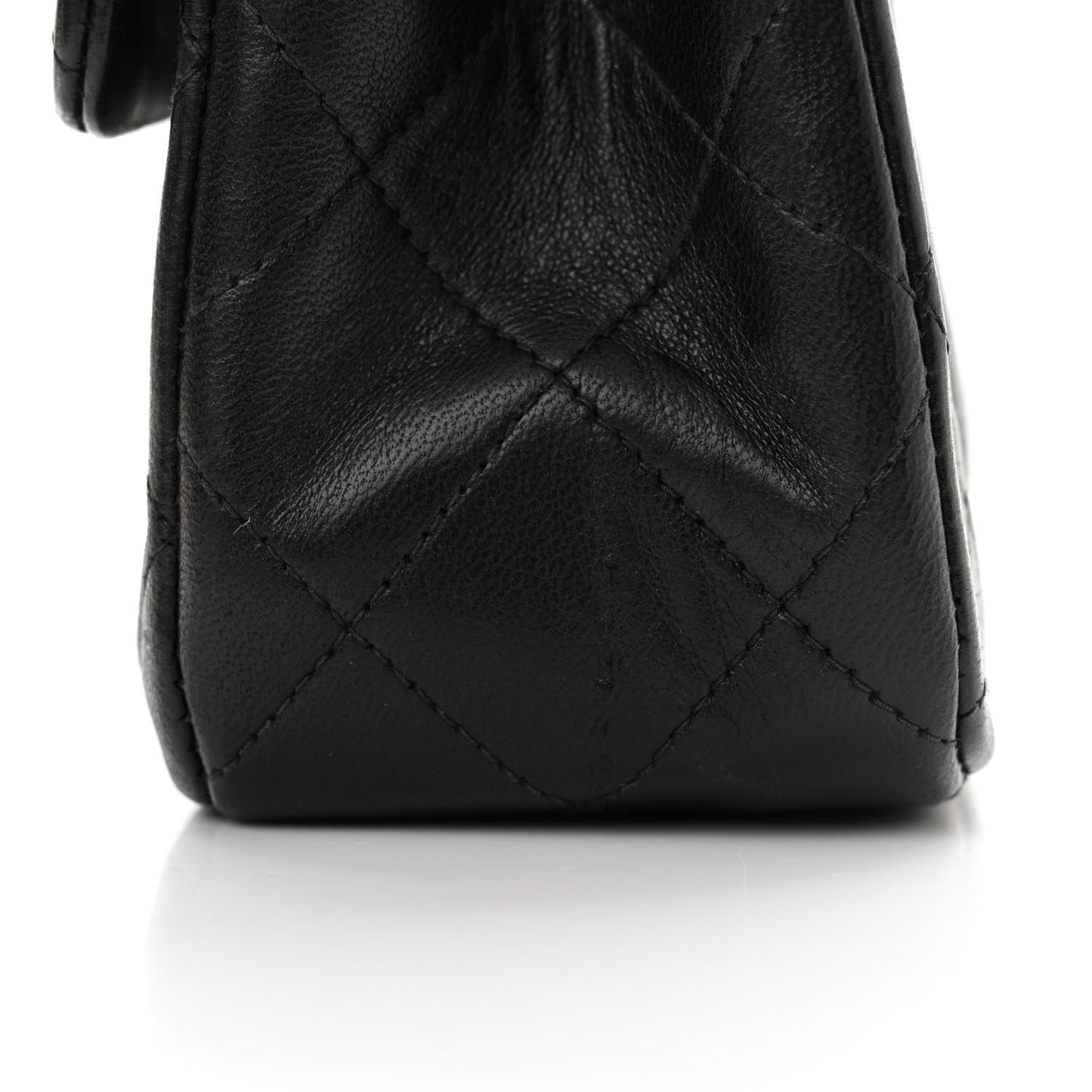 Lambskin Quilted Small Double Flap Black