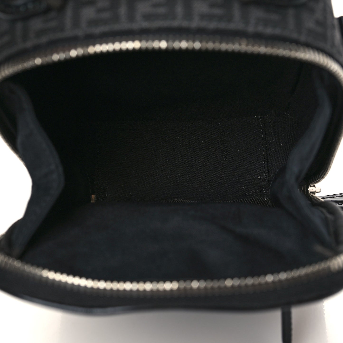 Recycled Fabric Jacquard Vitello Astro Micro FF Mini Trolley Bag Asfalto Black