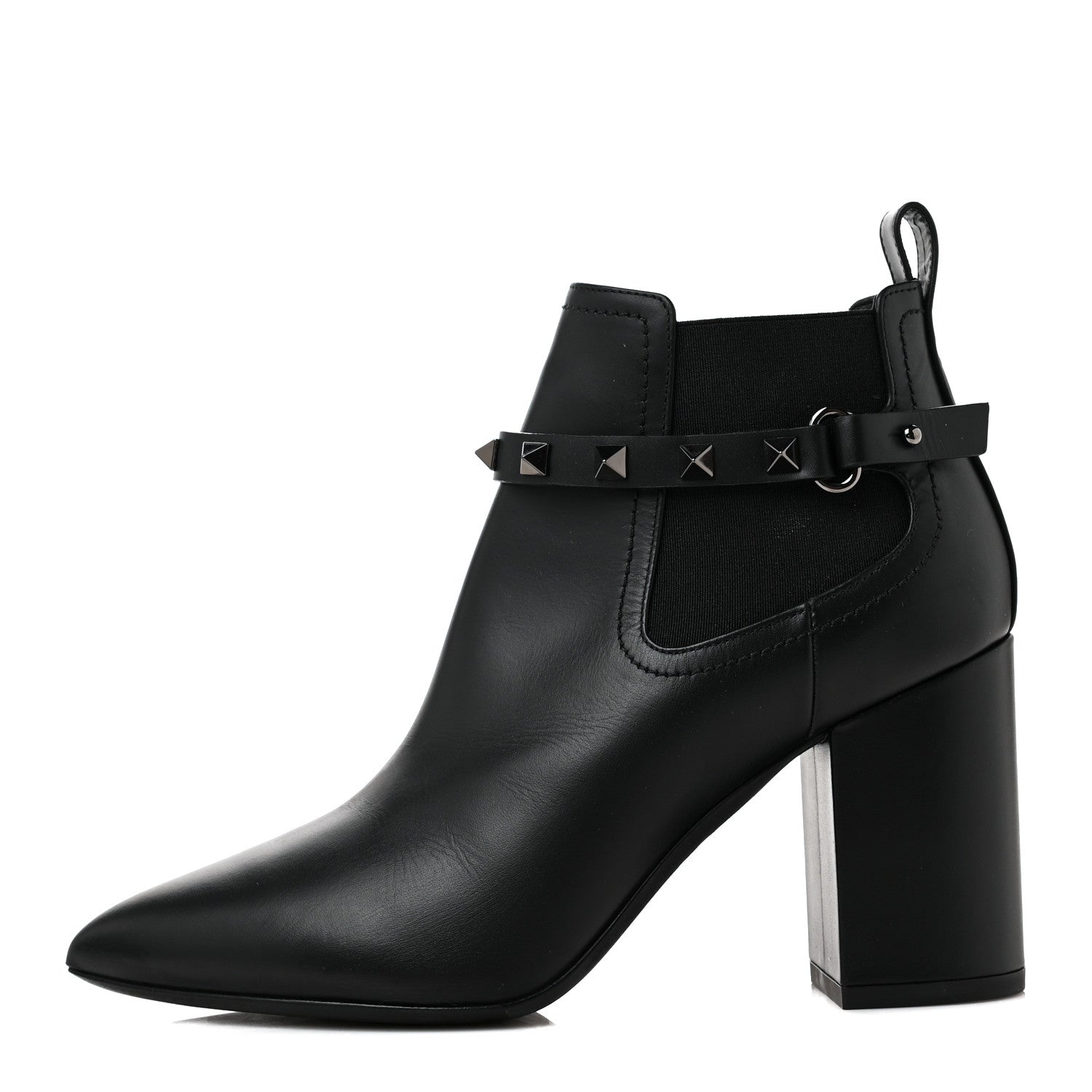 Valentino Garavani Calfskin Rockstud Chelsea 85mm Ankle Boots 36.5 Black 1 of 7
