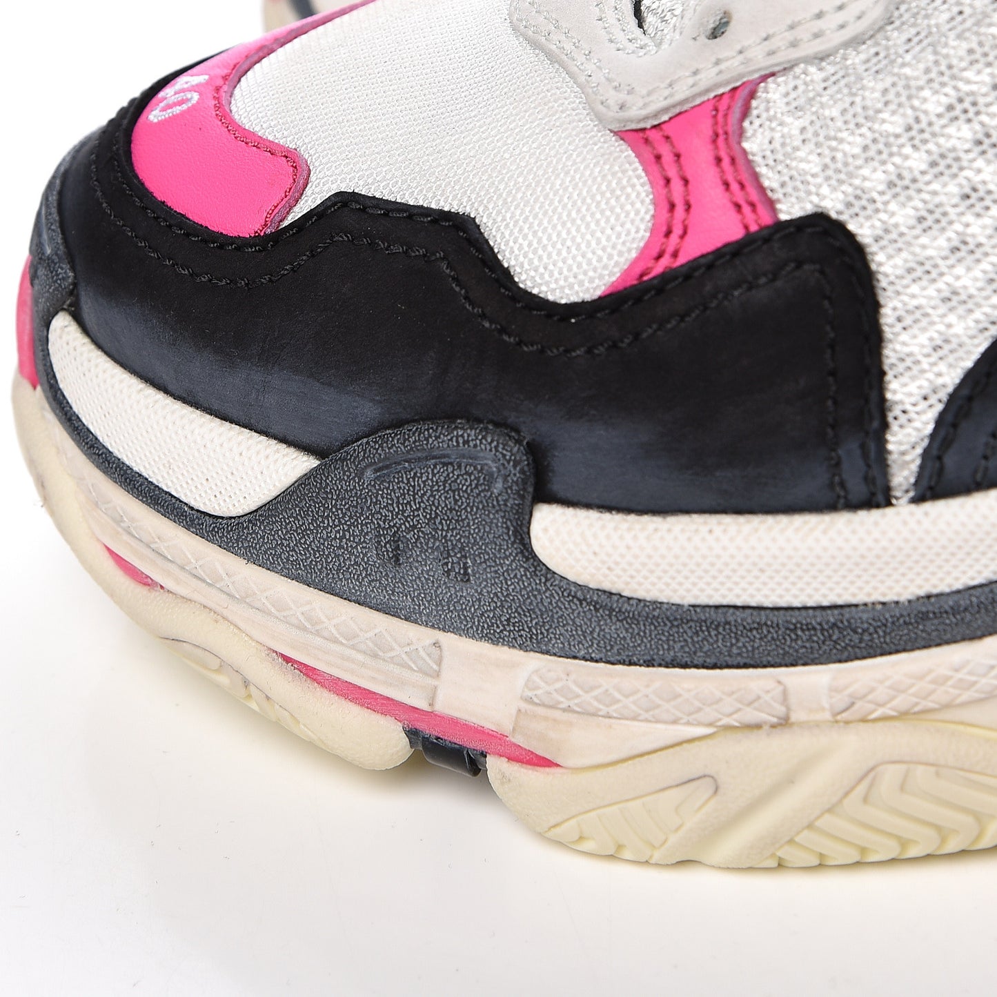 Fabric Mesh Womens Triple S Sneakers 40 Rose Fluo Black White