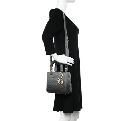 Christian Dior Lambskin Cannage Gradient Small My ABCDior Lady Dior Grey 3 of 12