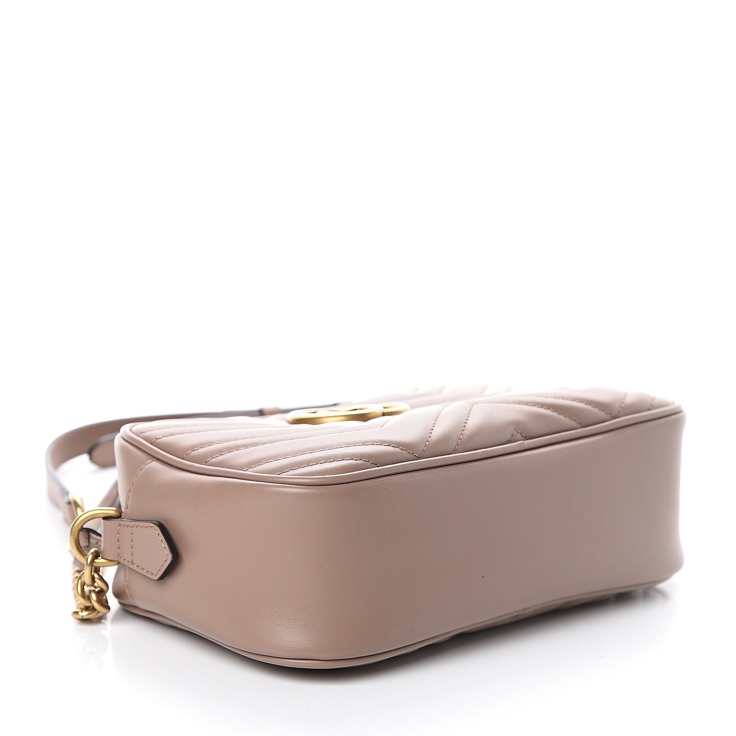 Gucci Calfskin Matelasse Small GG Marmont Chain Shoulder Bag Porcelain Rose 3 of 7