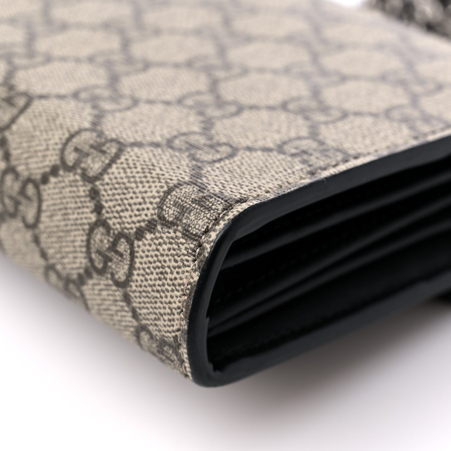 GG Supreme Monogram Mini Dionysus Chain Wallet Beige Black