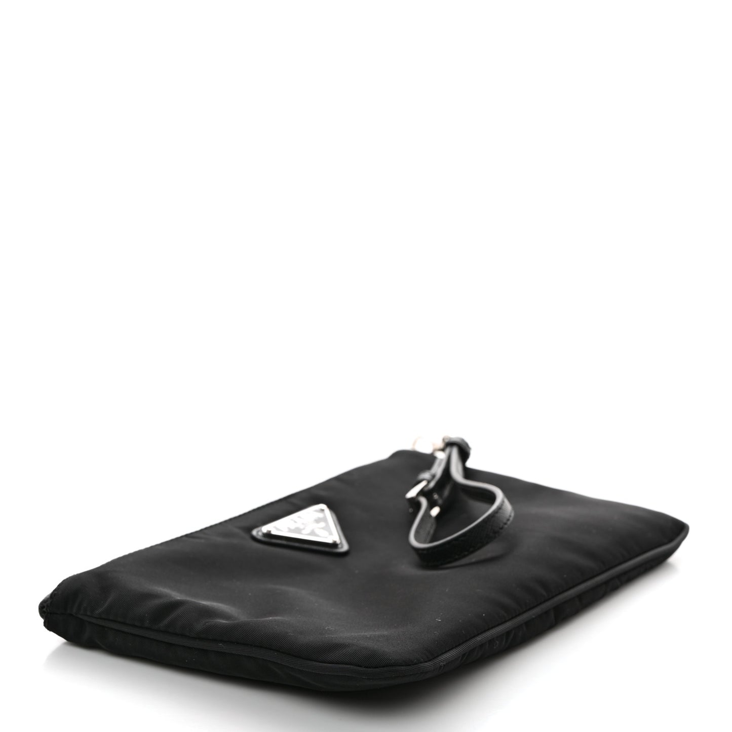 Tessuto Nylon Saffiano Wristlet Black