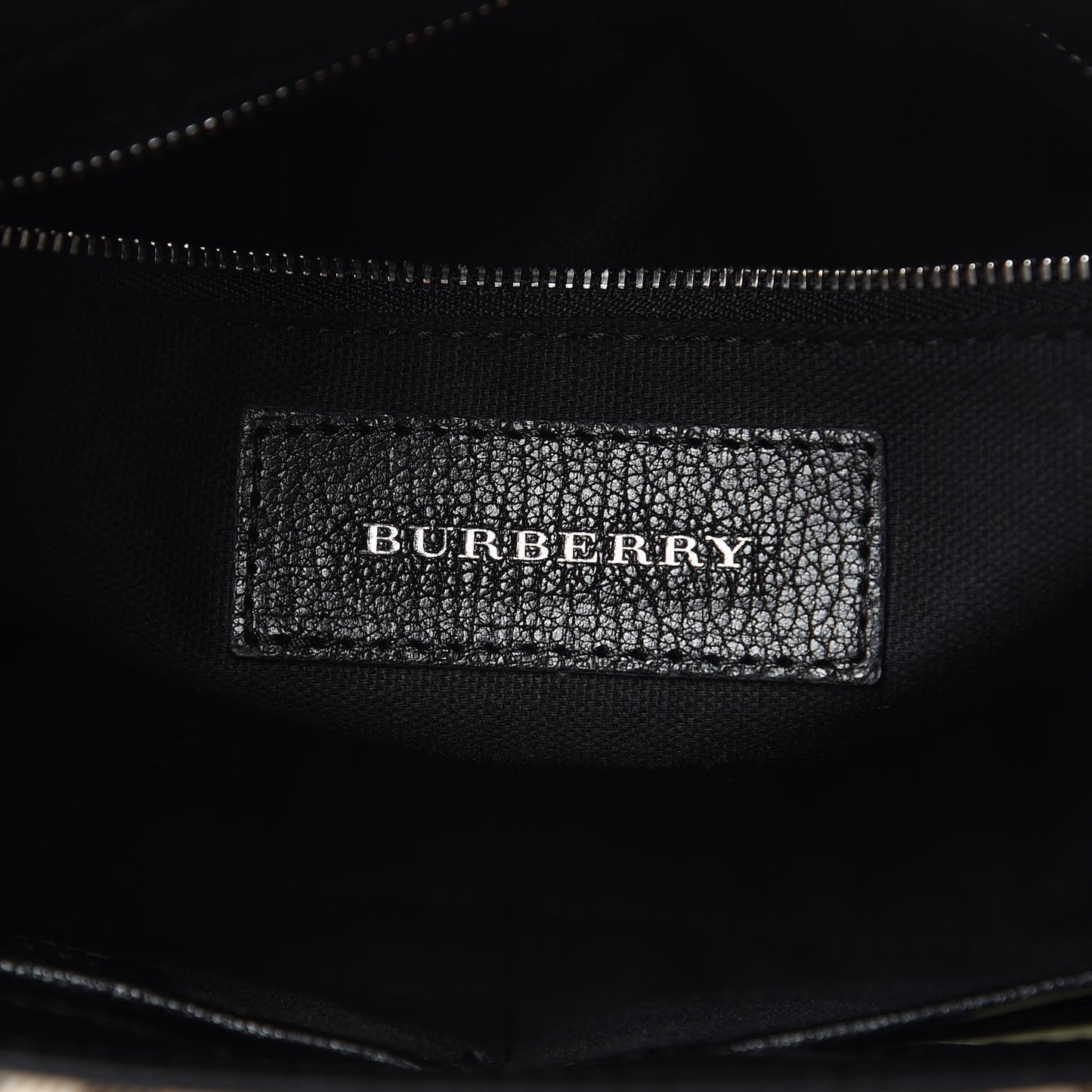 Goatskin Vintage Check Small Banner Tote Black