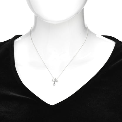 Tiffany Sterling Silver 16mm Elsa Peretti Cross Pendant Necklace 2 of 4
