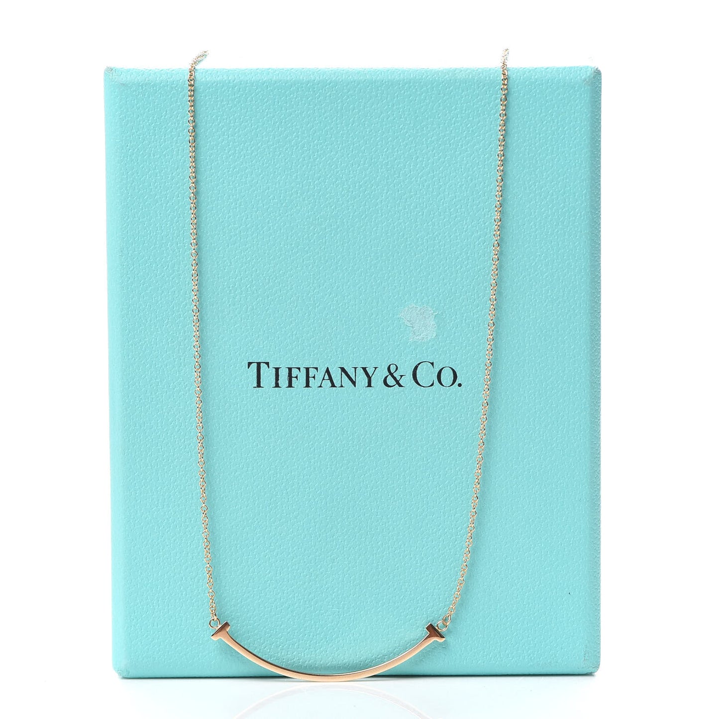 18K Rose Gold Small T Smile Pendant Necklace