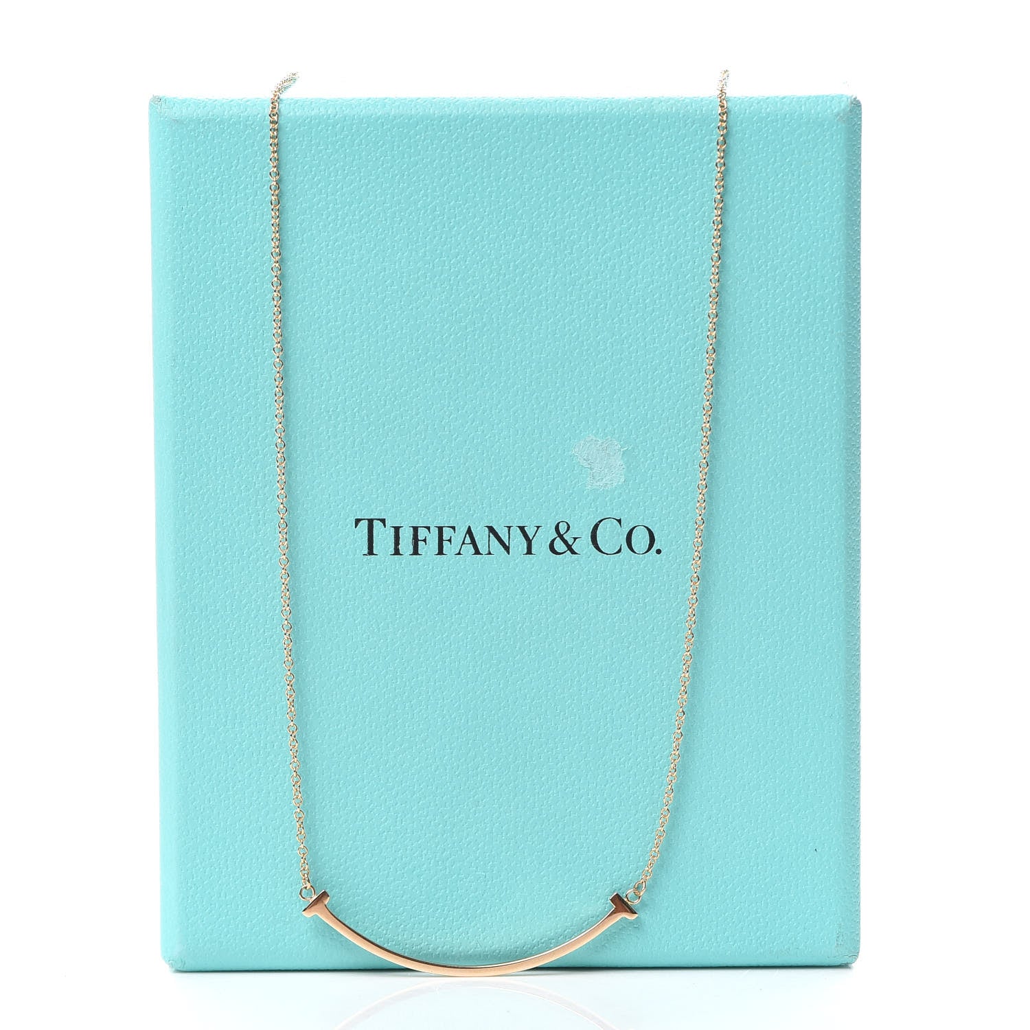 Tiffany 18K Rose Gold Small T Smile Pendant Necklace 7 of 7