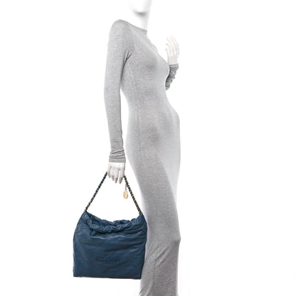 Chanel Shiny Caviar Quilted Monochrome Small Chanel 22 Blue 2 of 11