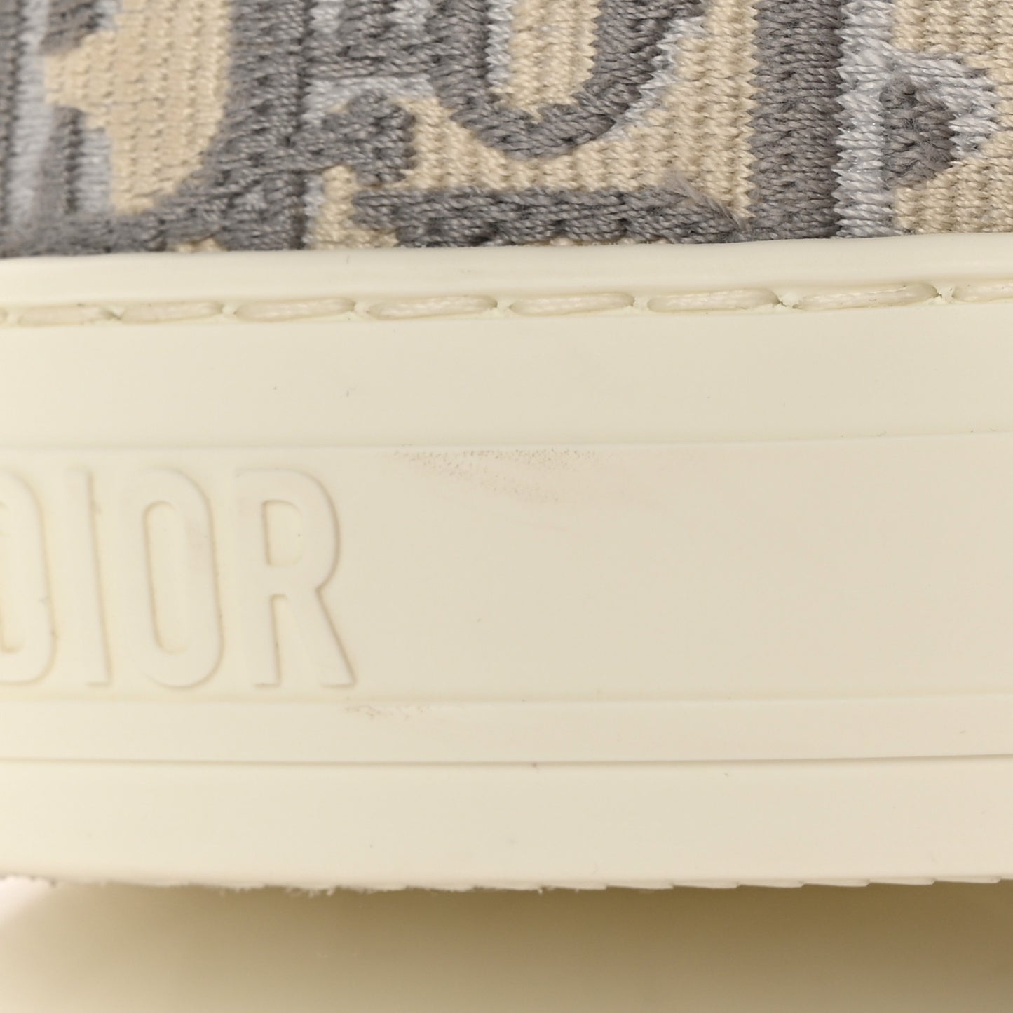 Canvas Oblique Walk'N'Dior Low Top Sneakers 37 Grey Stone