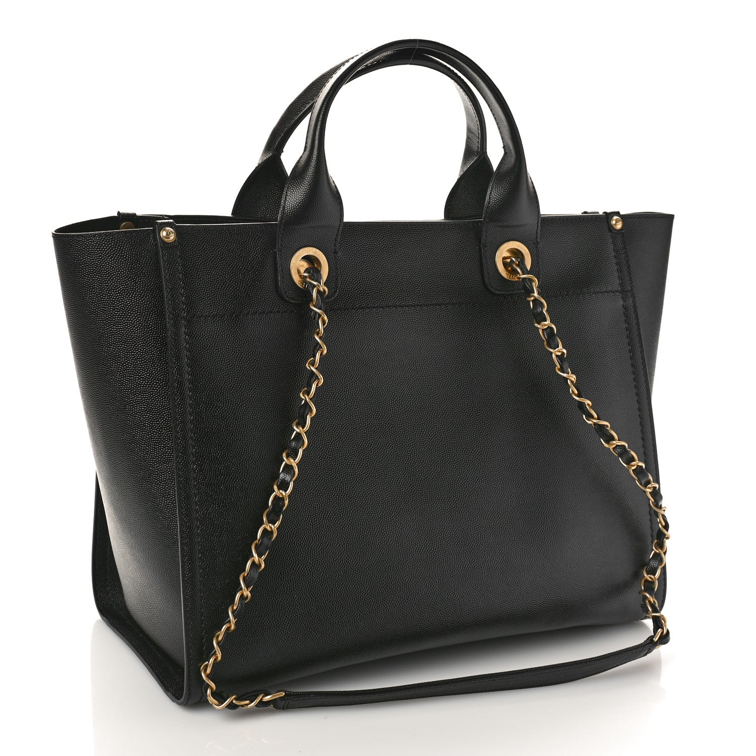 Chanel Caviar Small Studded Deauville Tote Black 2 of 9