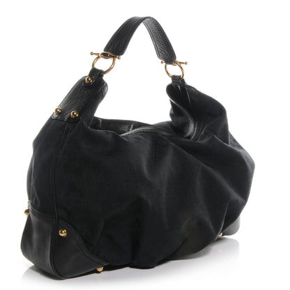 Gucci Monogram Large Jockey Hobo Black 3 of 7