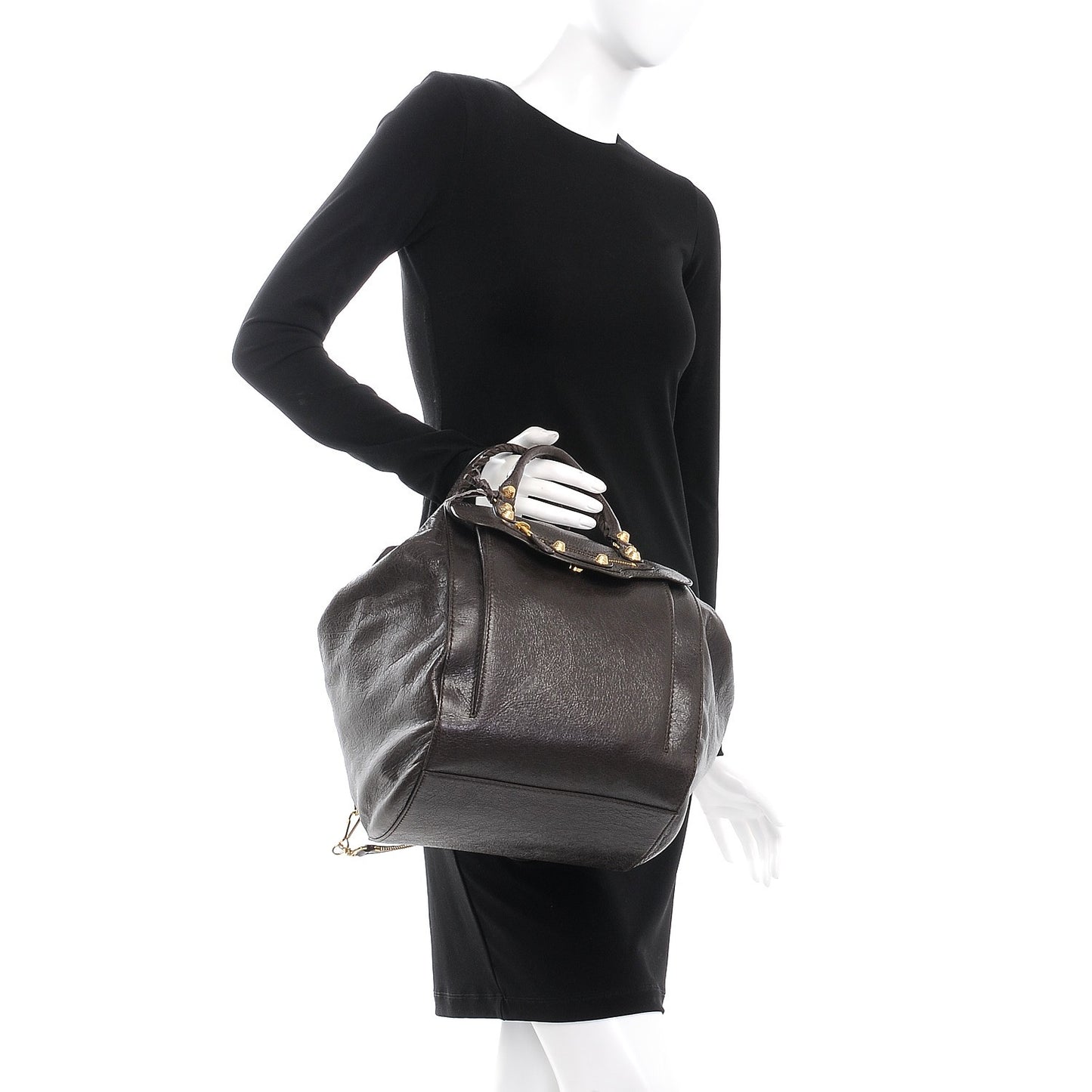 Agneau Giant 12 Gold Hardware Zip Traveler Backpack Charbon