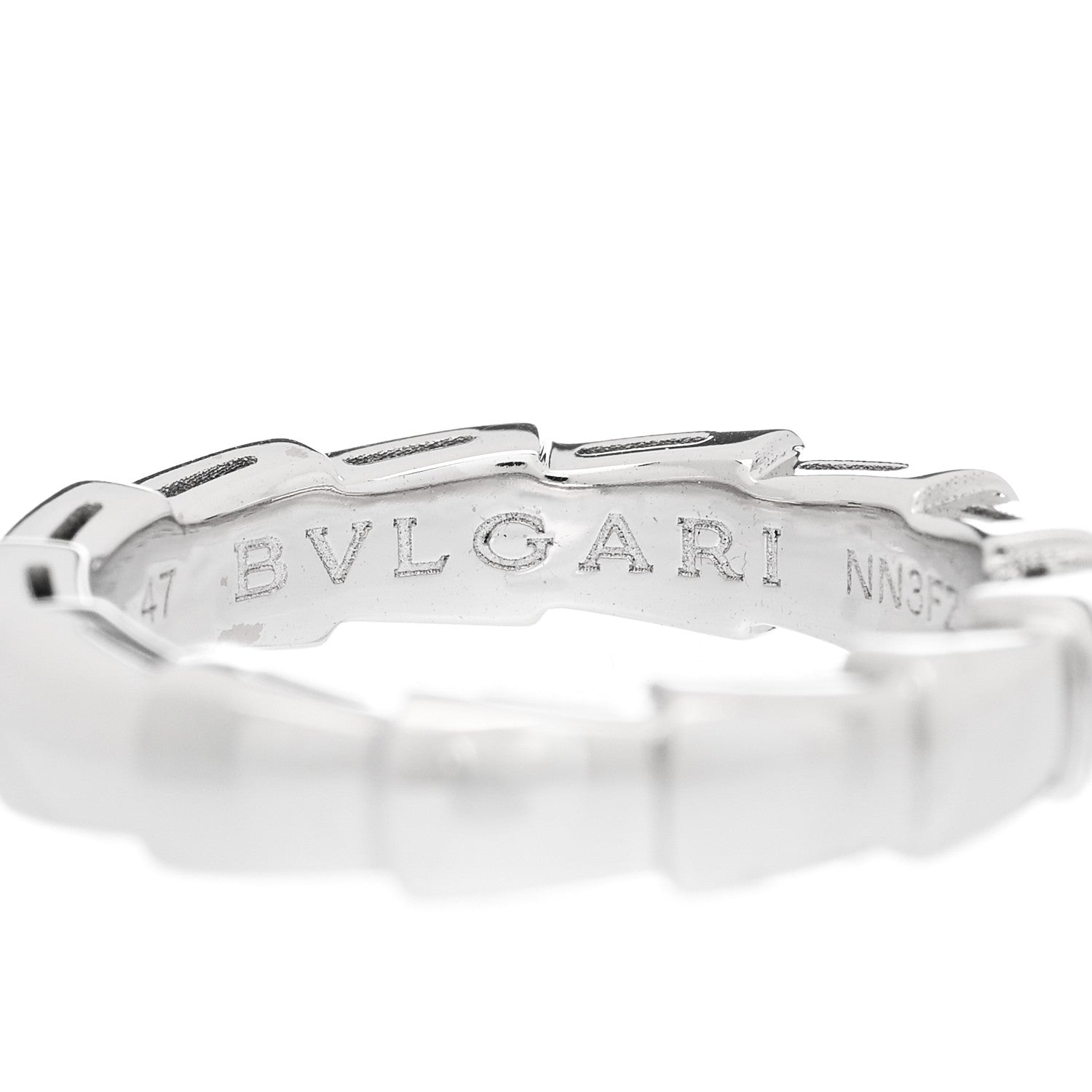 Bulgari 18K White Gold Serpenti Viper Band Ring 47 4.25 4 of 7