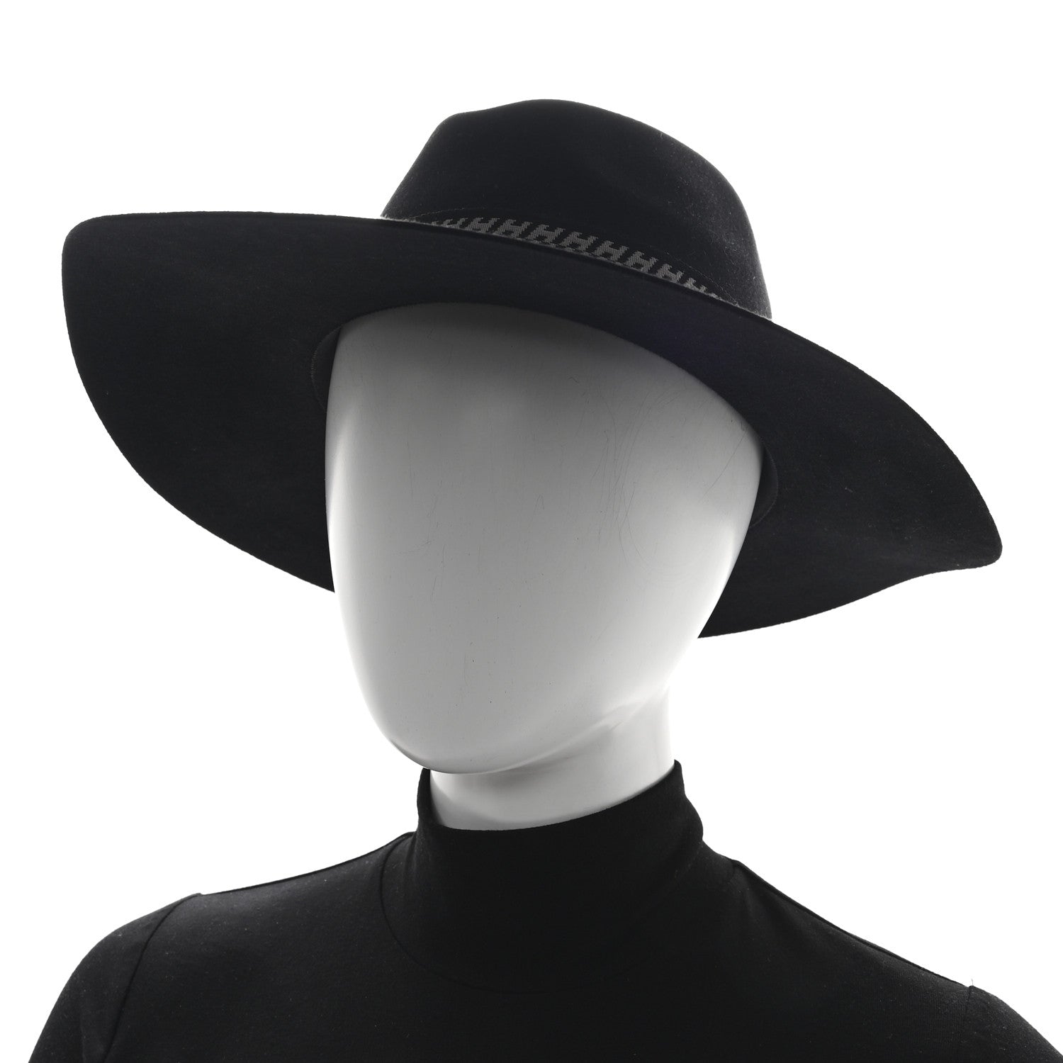 Hermes Rabbit Felt Faubourg Hat 59 Black 2 of 9