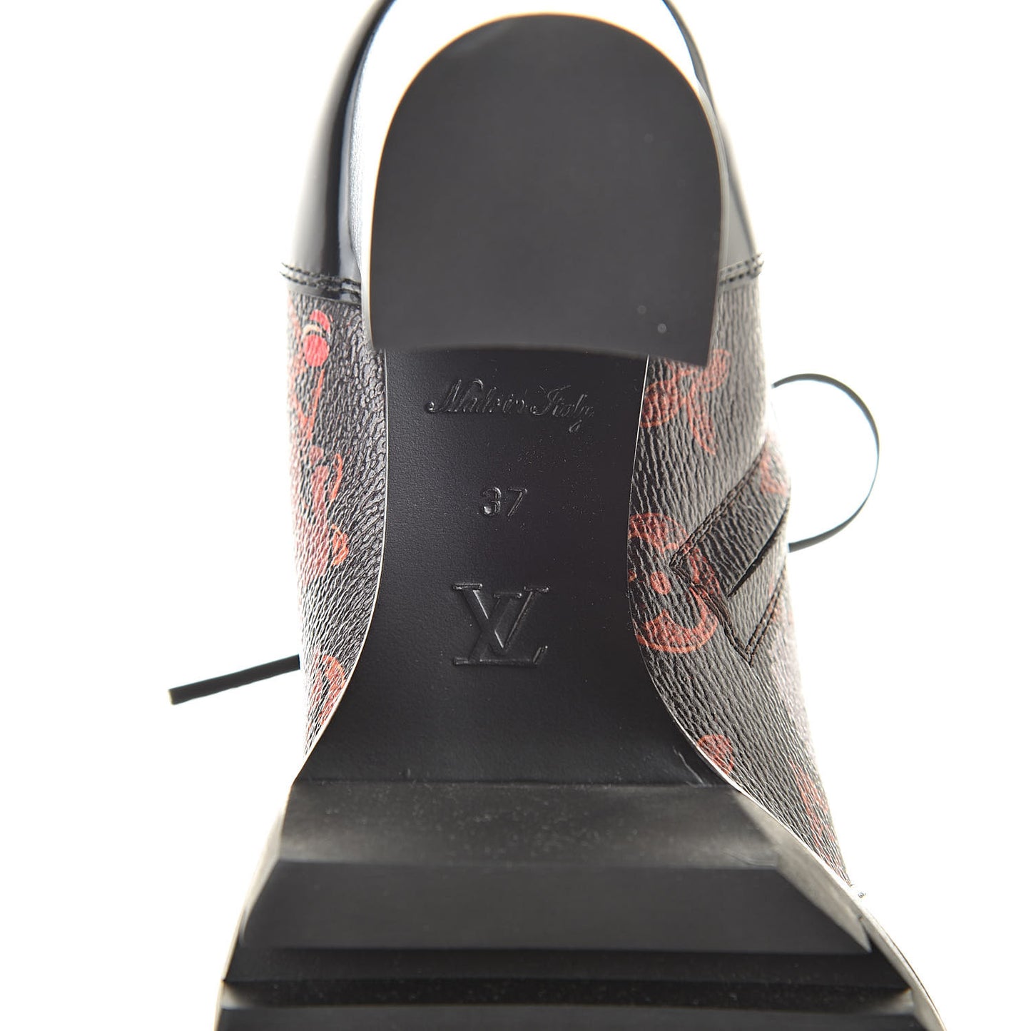 Patent Calfskin Catogram Star Trail Ankle Boots 37 Black Marron