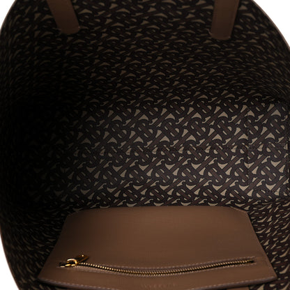 Burberry Calfskin TB Motif Embossed Medium Tote Camel 5 of 17