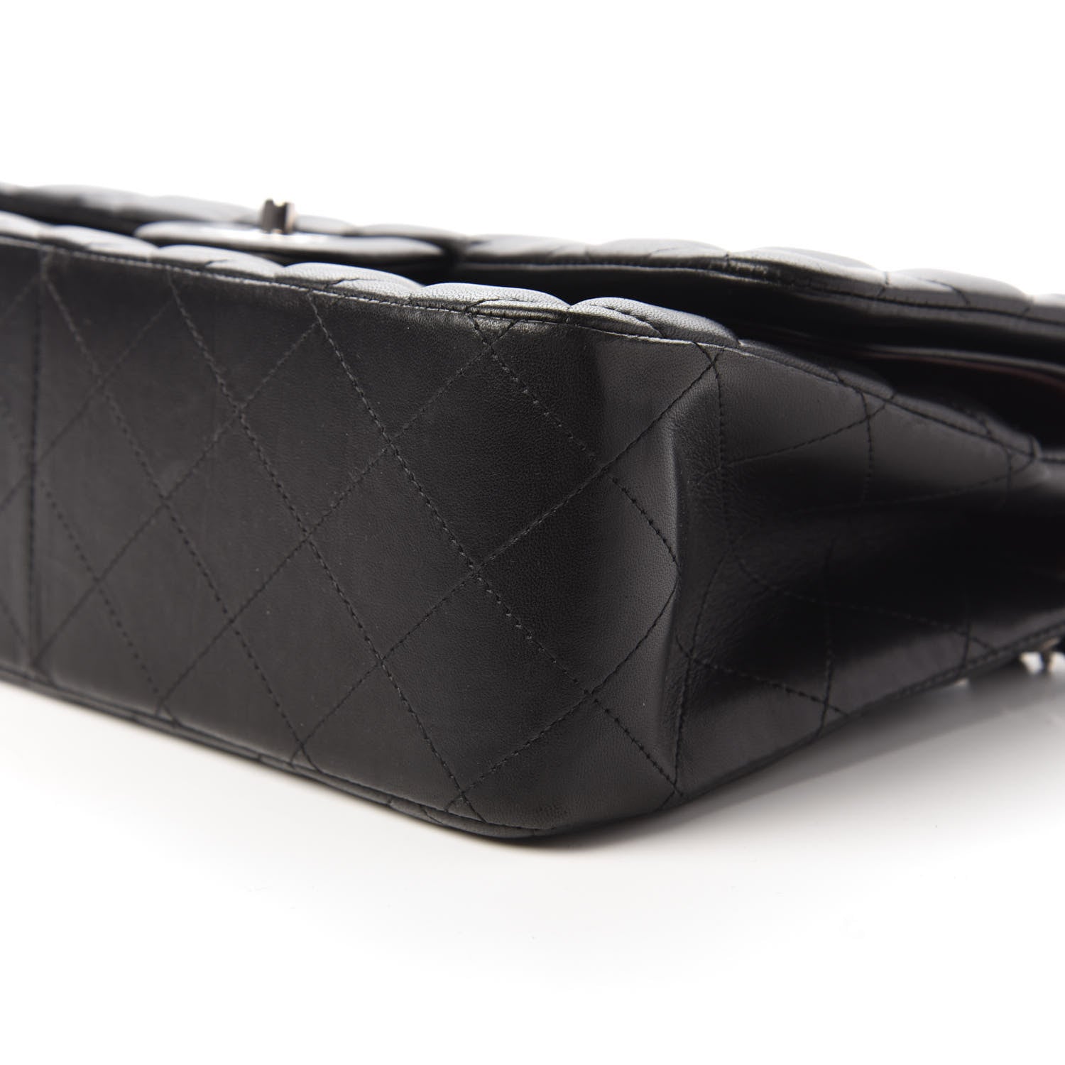 Chanel Lambskin Quilted Jumbo Double Flap Black 7 of 11