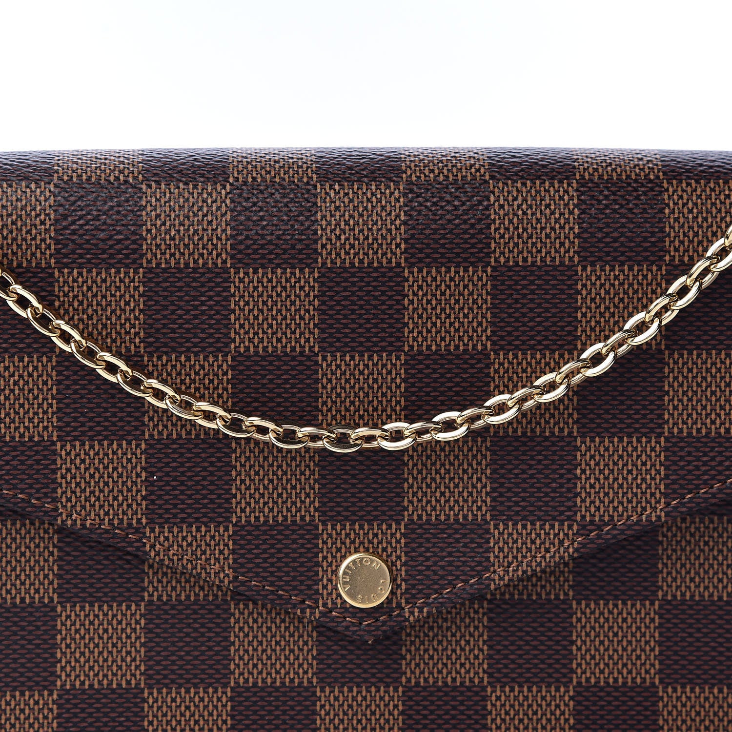 Louis Vuitton Damier Ebene Pochette Felicie Chain Wallet 11 of 12