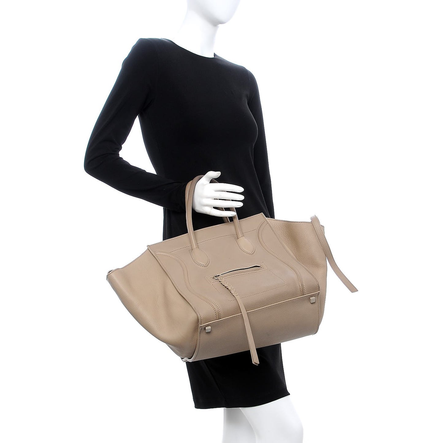 Supple Calfskin Medium Phantom Luggage Beige