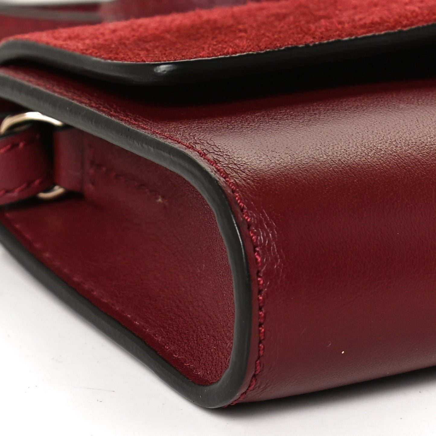 Suede Calfskin Mini Faye Shoulder Bag Plum Purple