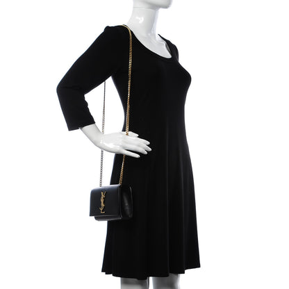 Saint Laurent Grain De Poudre Small Monogram Kate Satchel Black 2 of 7