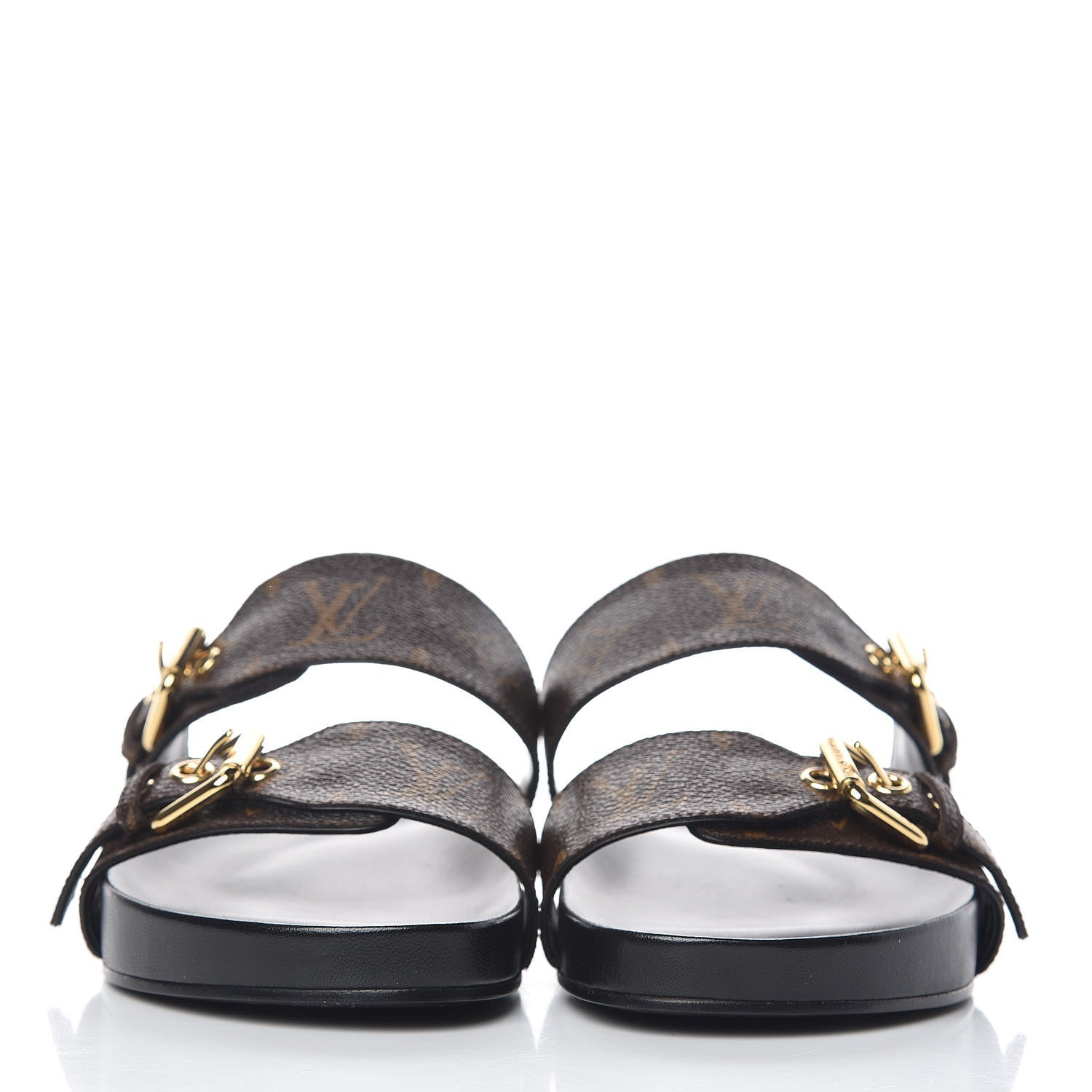 Louis Vuitton Monogram Bom Dia Mule Sandals 36 Black 2 of 9