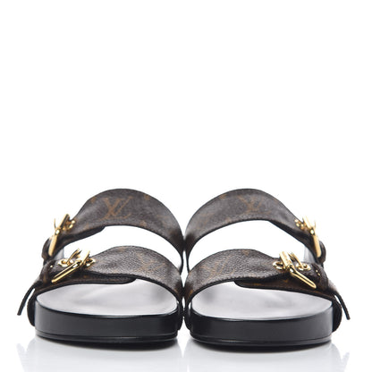 Louis Vuitton Monogram Bom Dia Mule Sandals 36 Black 2 of 9