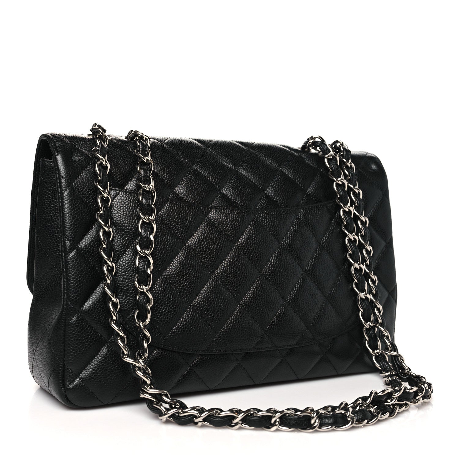 Chanel Caviar Quilted Jumbo Single Flap Black 3 of 10