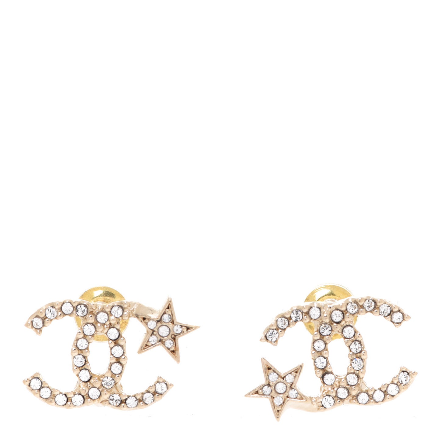 Crystal CC Starfall Earrings Gold