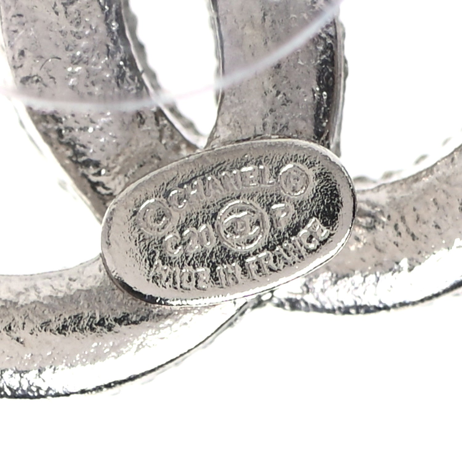 Chanel Crystal CC Earrings Silver 4 of 5