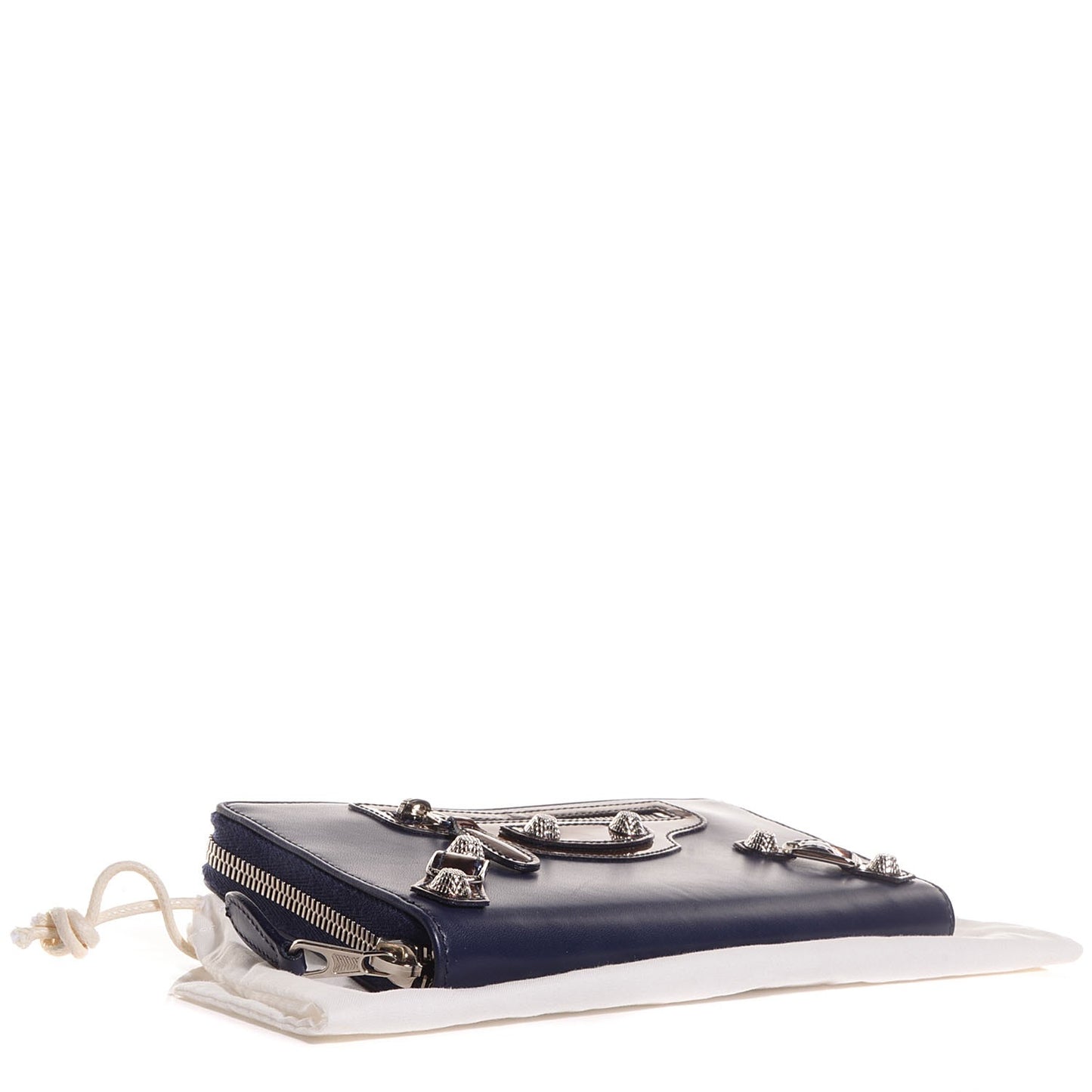 Smooth Calfskin Metallic Patent Giant 12 Silver Hardware Continental Zip Around Wallet Ultraviolet