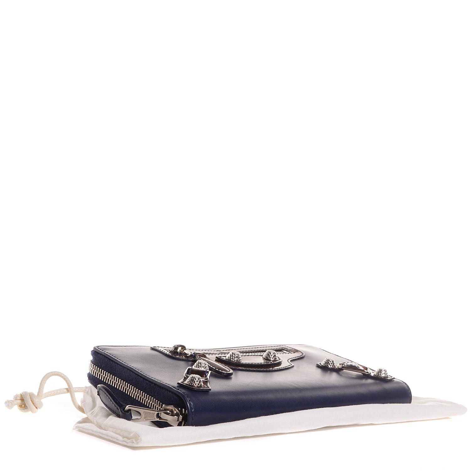 Balenciaga Smooth Calfskin Metallic Patent Giant 12 Silver Hardware Continental Zip Around Wallet Ultraviolet 4 of 11